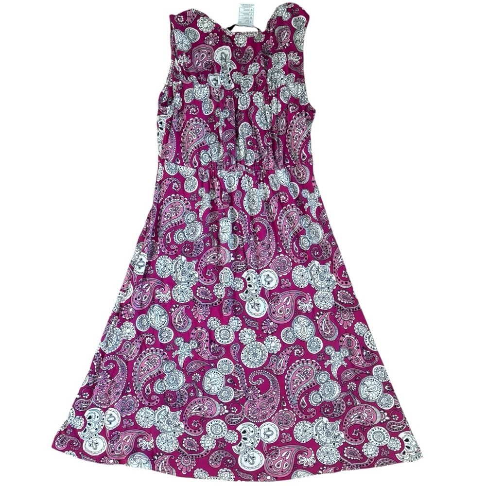 Disney Parks Pink Purple Paisley Hidden Mickey Minnie Mouse Jersey Dress Size S